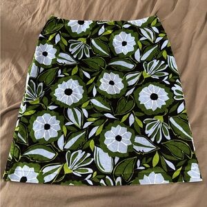 Sigrid Olsen Green Floral A-Line Pencil Skirt